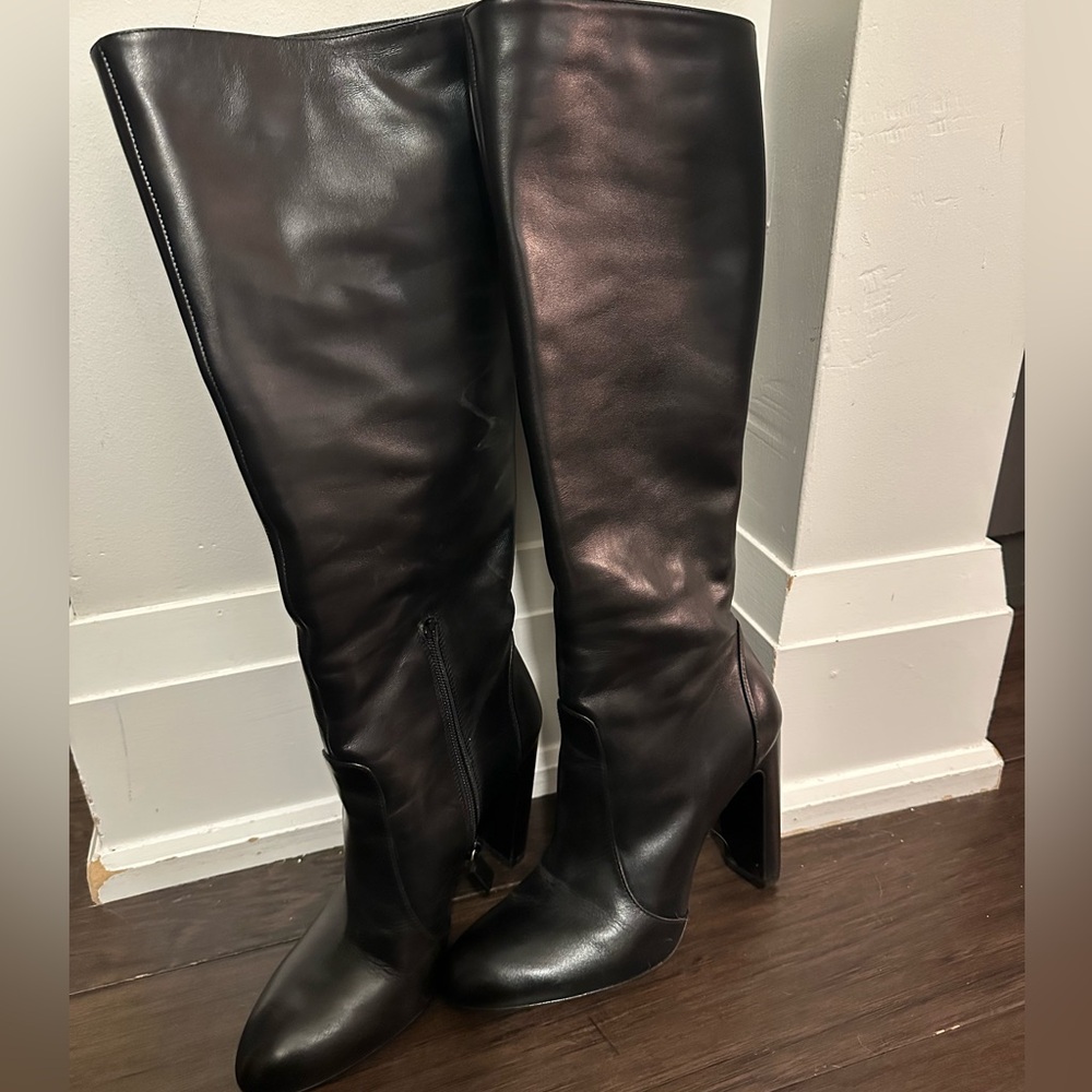 Stuart Weitzman Black below the knee Block Heel Boots - Picture 6 of 6